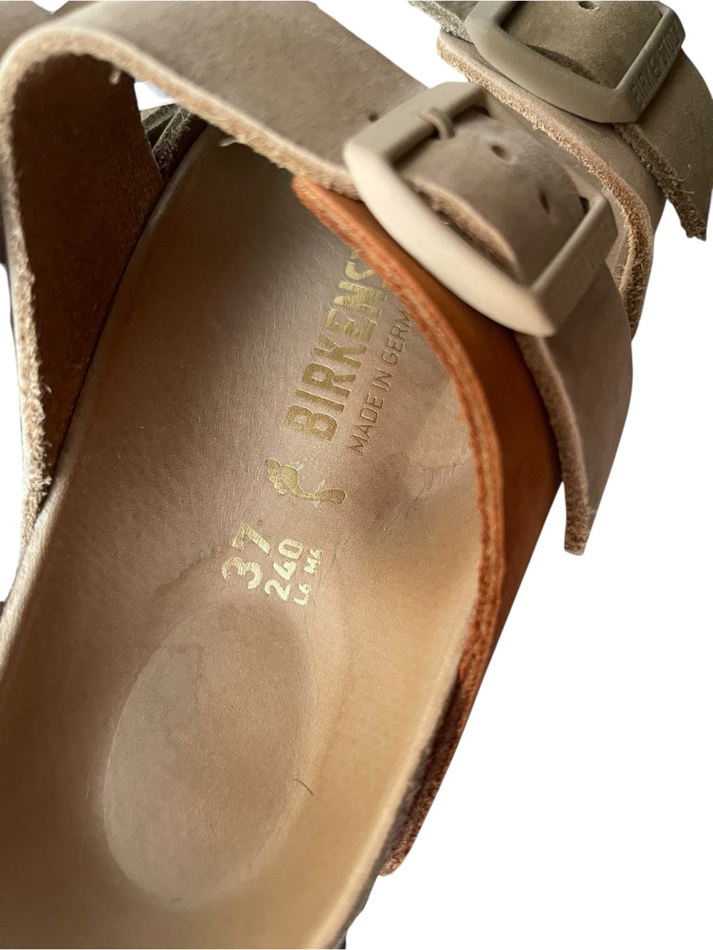 Birkenstock Arizona Two-Strap Sandals Split Sandcastle/Faded Khaki 37, 240cm - Picture 14 of 16